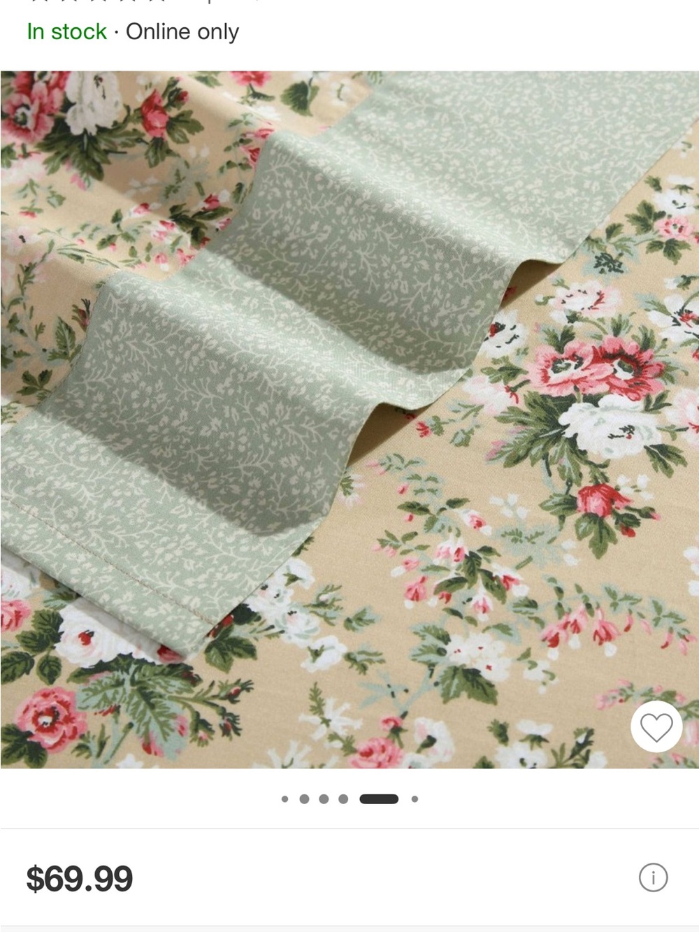 Laura Ashley QUEEN ~ Serene Dream ~ 100% Percale Cotton  Floral Sheet Set - Picture 11 of 16
